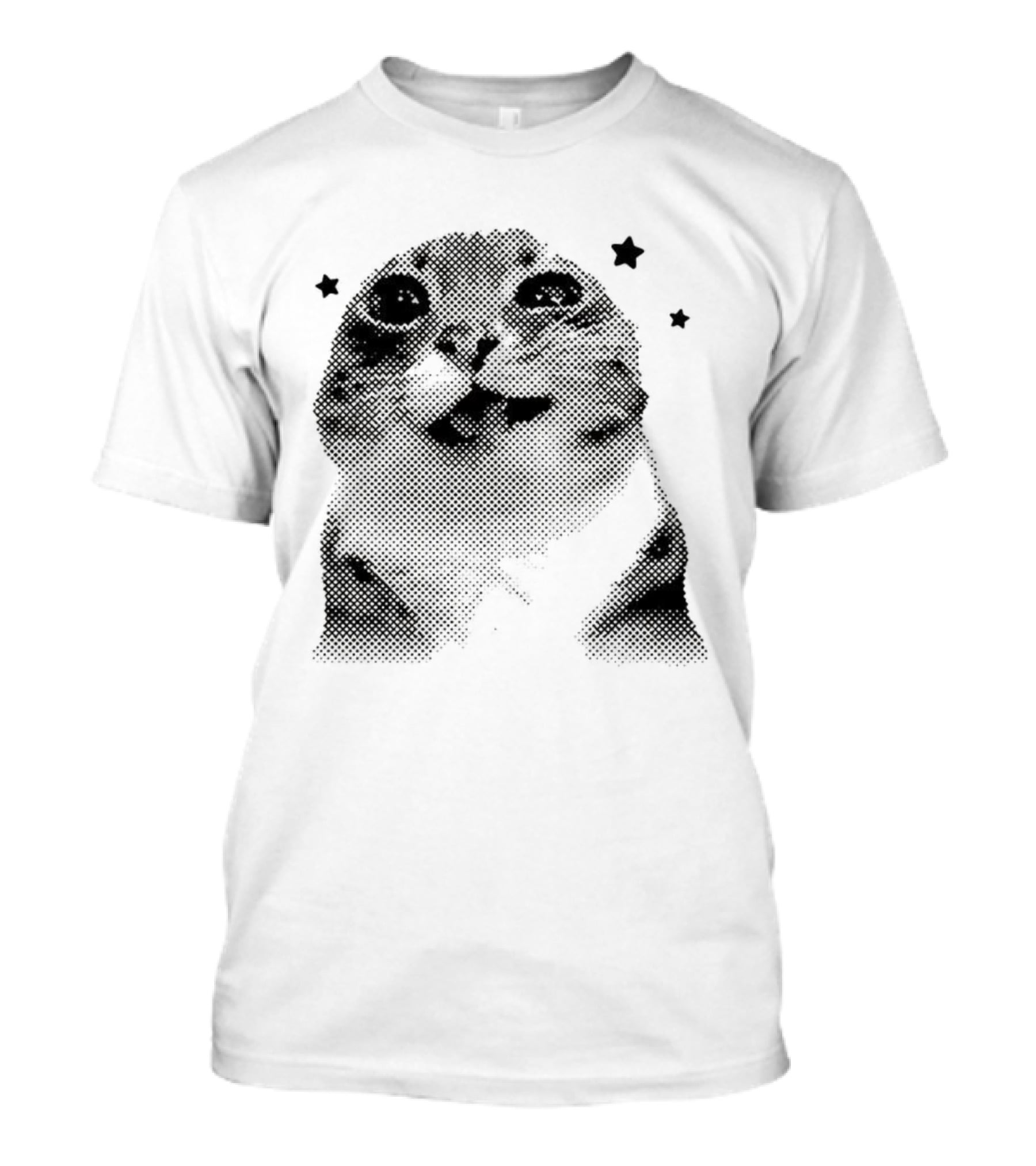 Rigby Cat Floating In Space Retro Star Meme T-Shirt