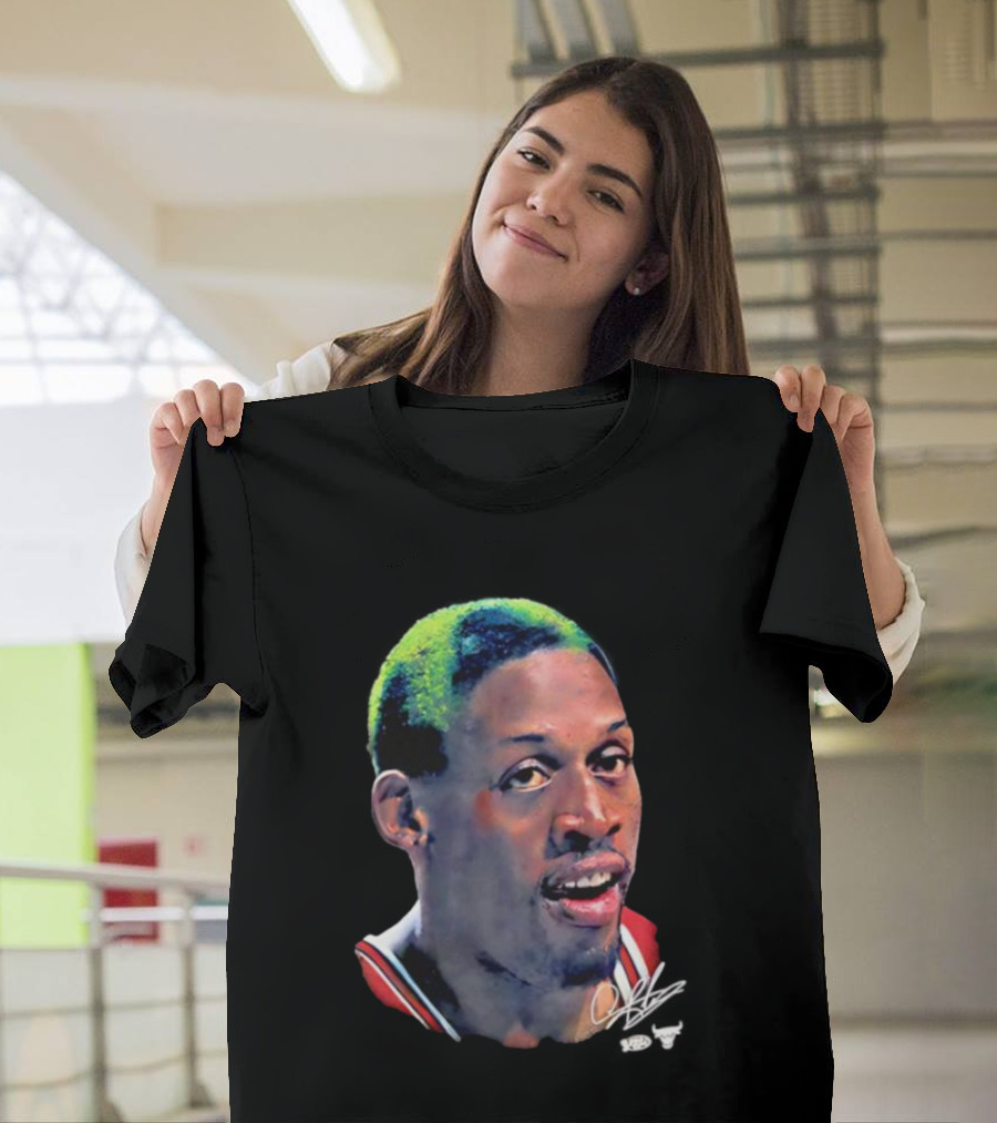 Chicago Bulls Dennis Rodman Big Face Signature T-Shirt