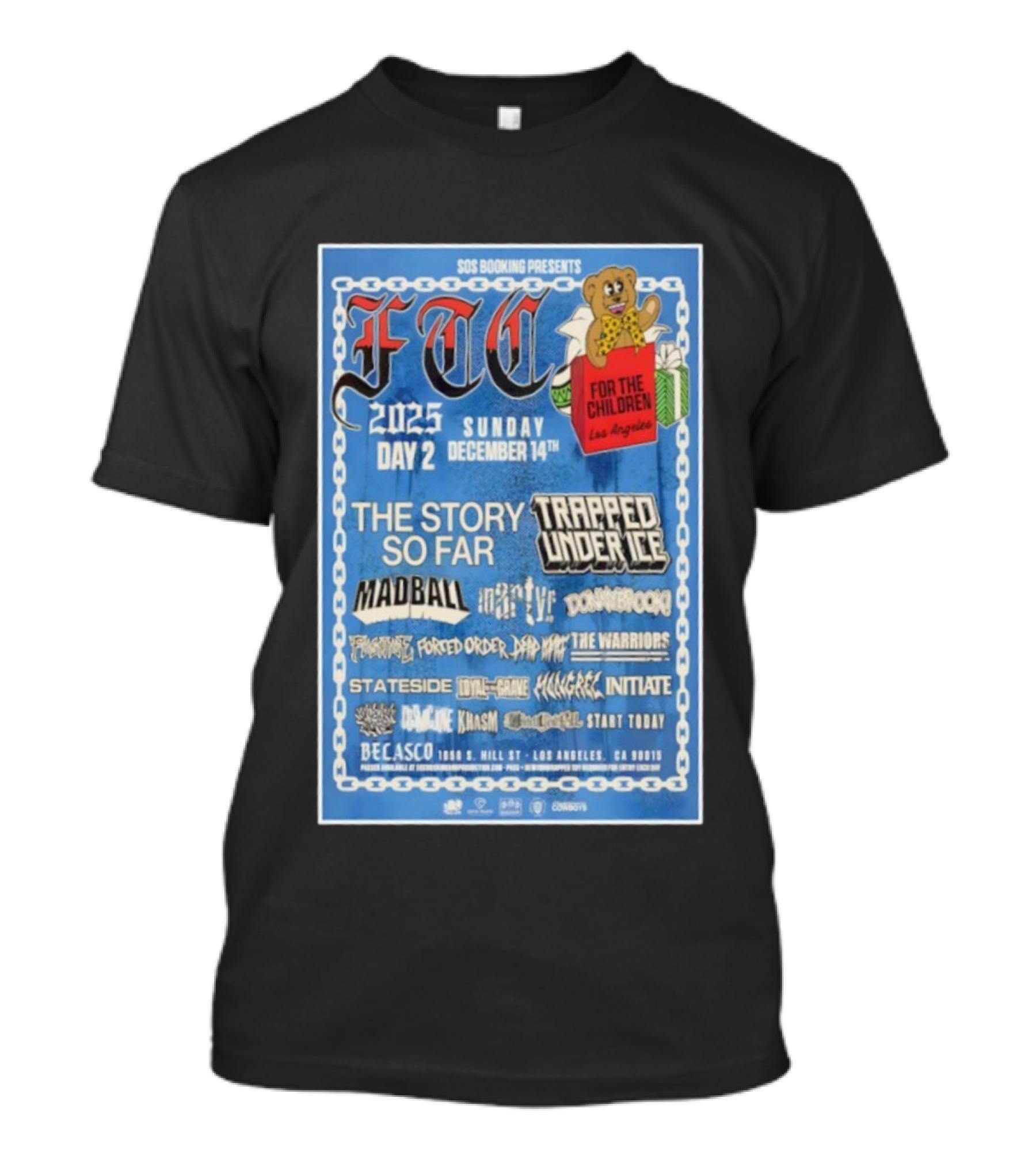 SOS Booking Presents FTC 2025 The Story So Far Trapped Under Ice Madball Los Angeles December 14 T-Shirt