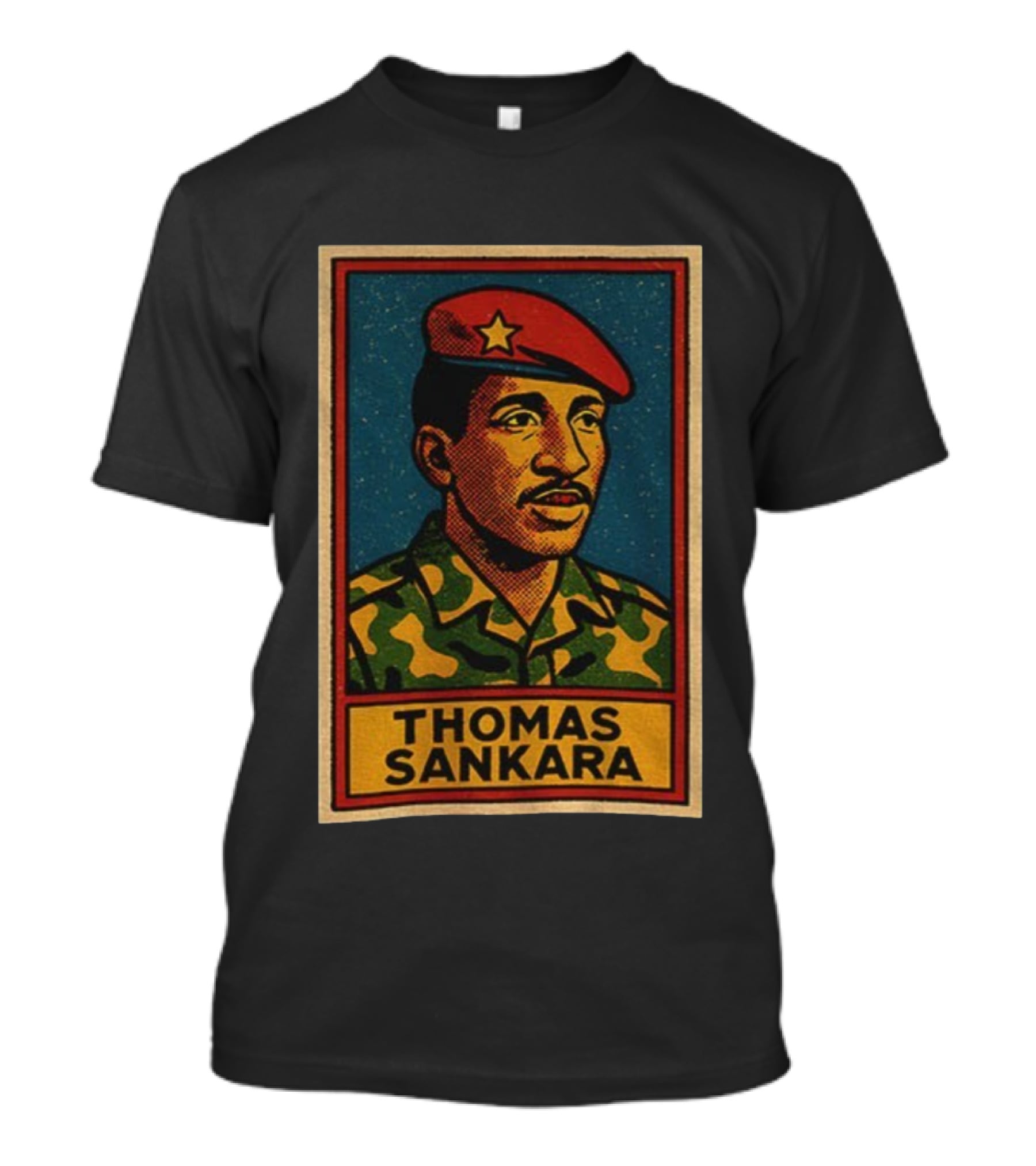 Thomas Sankara Camouflage Beret Revolutionary Style Retro T-Shirt