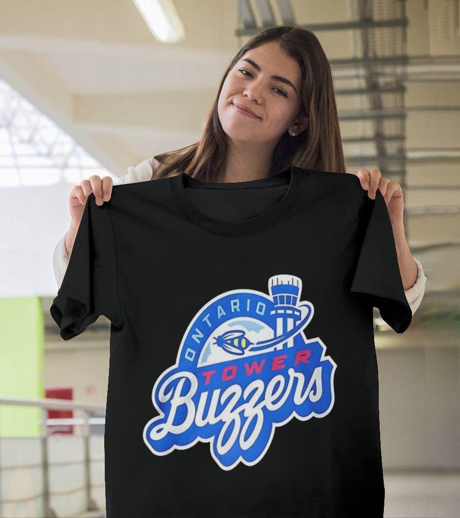 Ontario Tower Buzzers Blue Red Yellow Aviation Theme T-Shirt