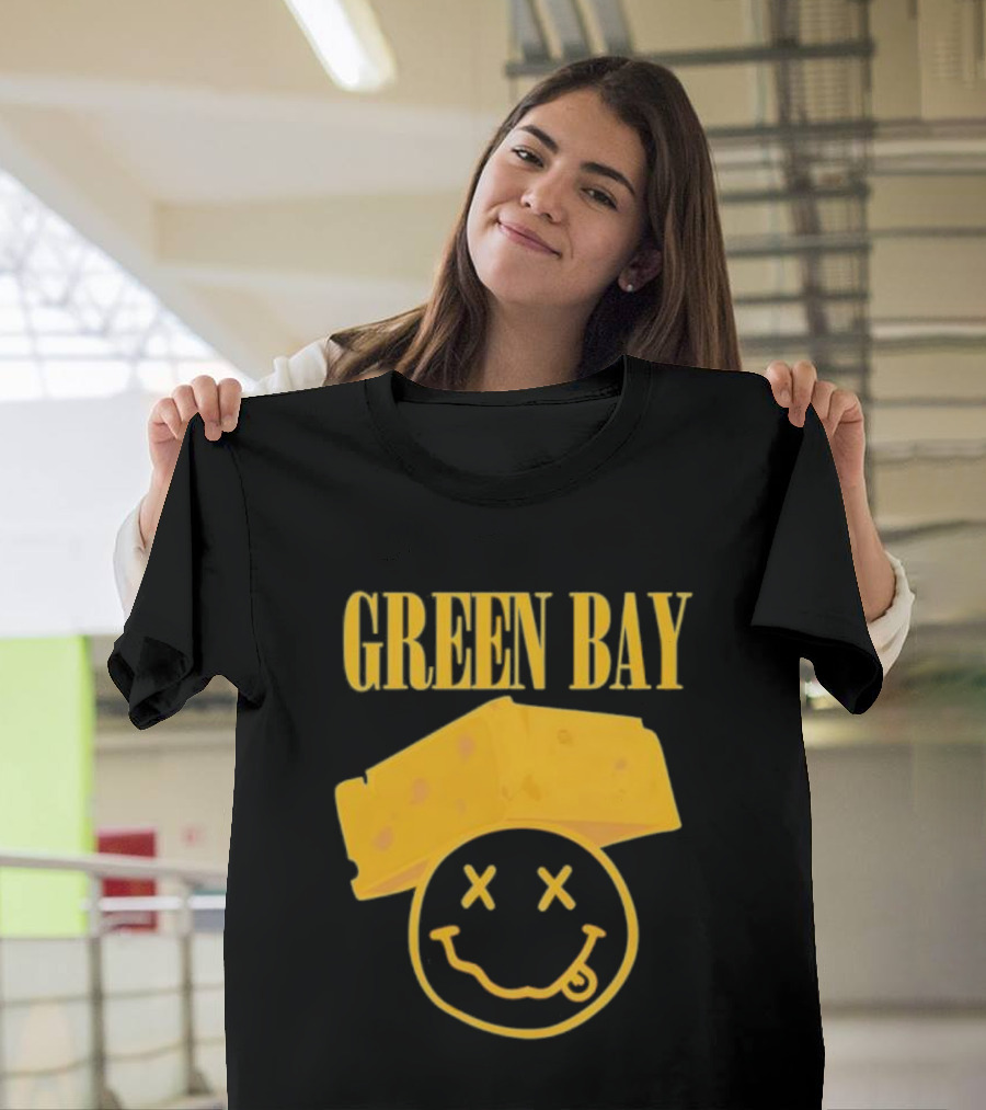 Green Bay Cheesehead Smiley Face T-Shirt