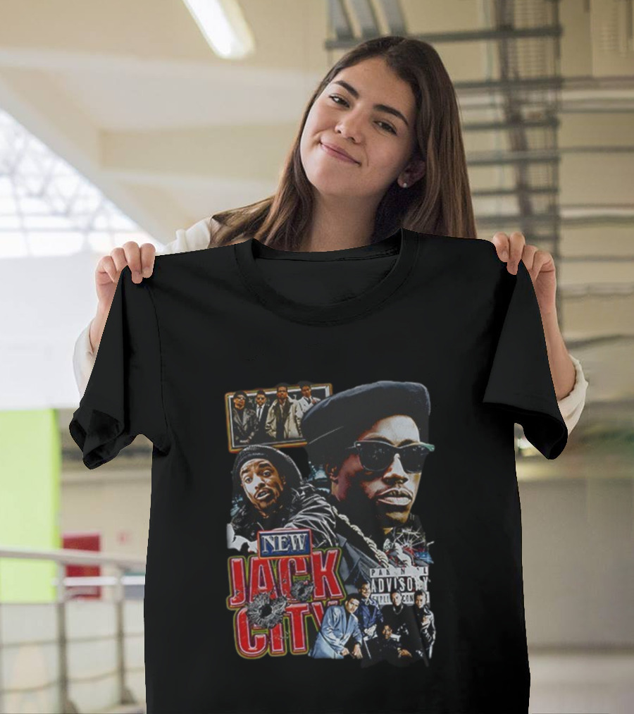 New Jack City Vintage Style Parental Advisory Explicit Content 90s Crime Drama Retro Fashion T-Shirt