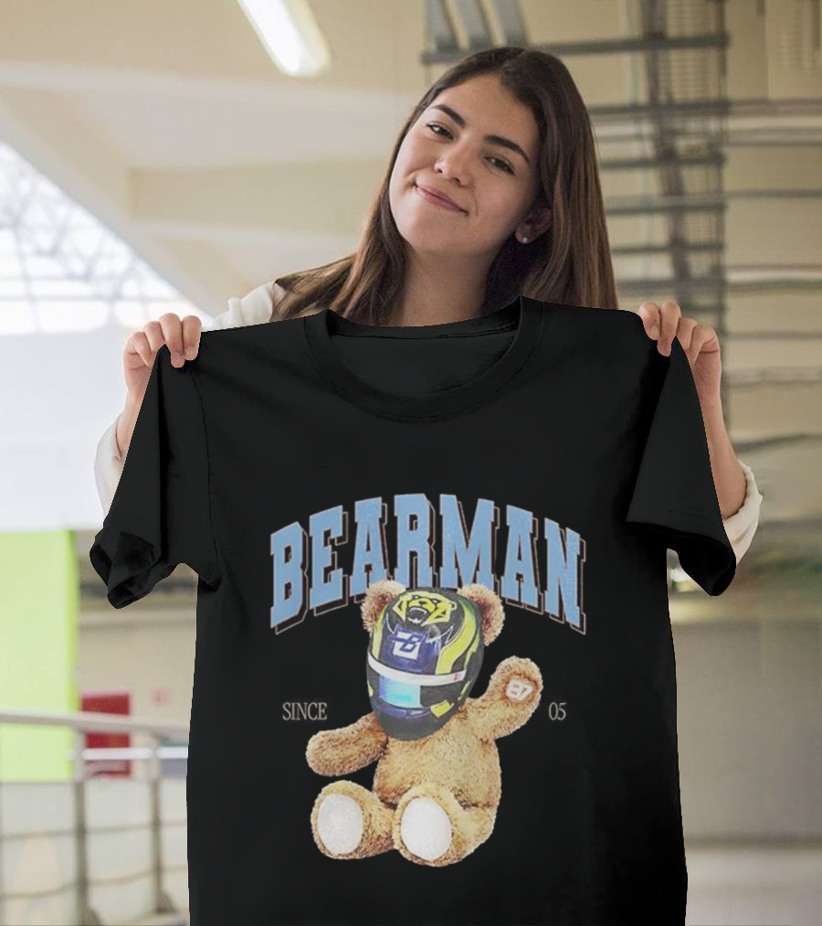 Bearman Teddy With F1 Racing Helmet T-Shirt