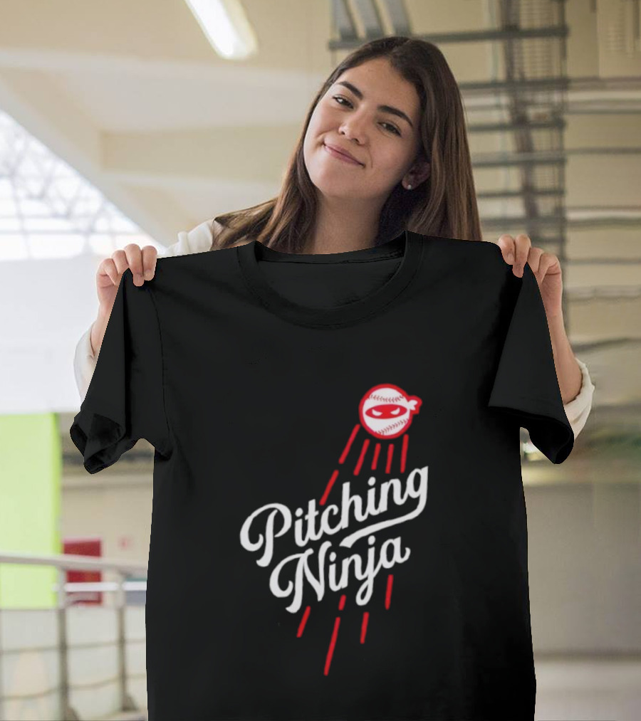Pitching Ninja Baseball Ninja Los Angeles Dodgers MLB T-Shirt