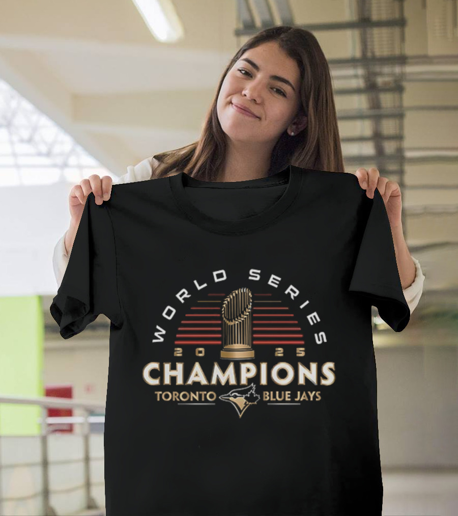 Toronto Blue Jays World Series Champions Trophy Logo Vintage Style T-Shirt