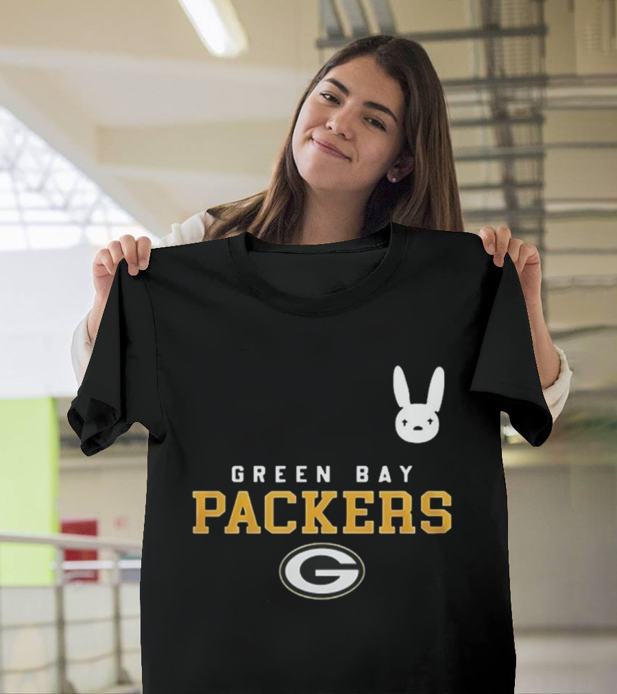 Bad Bunny X Green Bay Packers Collaboration With Iconic Bunny Motif T-Shirt