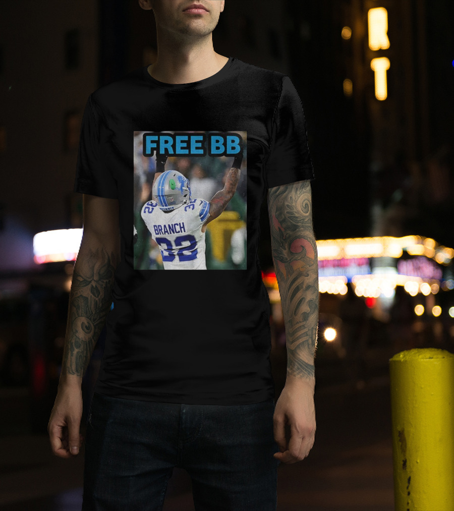 Free BB Brian Branch 32 Detroit Lions Football Fan Gear T-Shirt