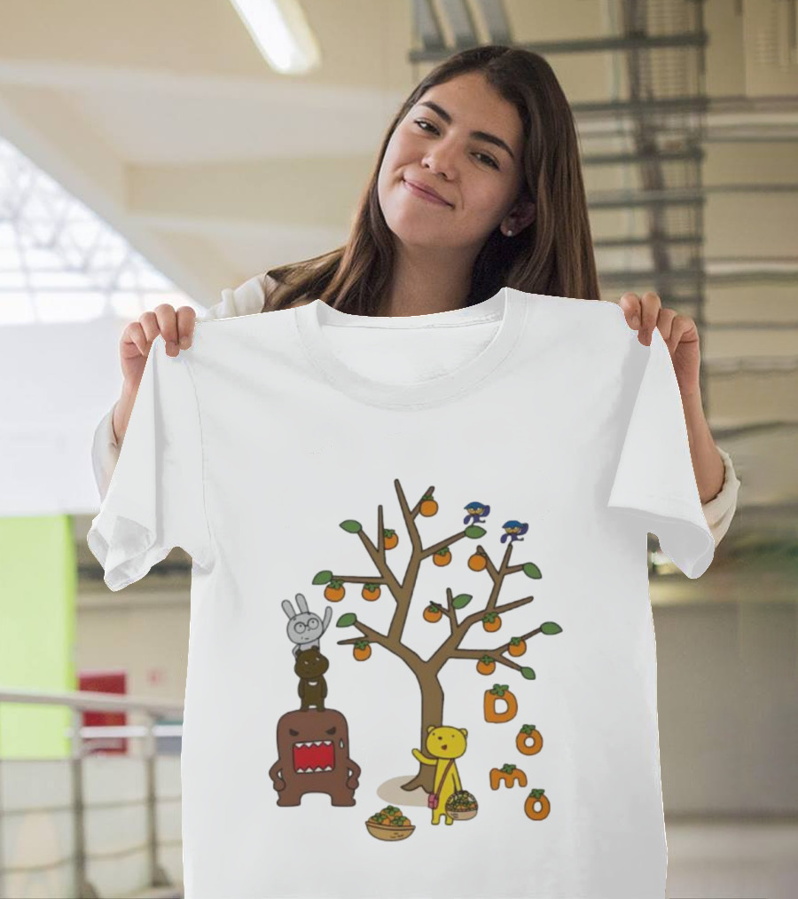 Domo Fall Harvest With Cartoon Characters And Persimmons T-Shirt