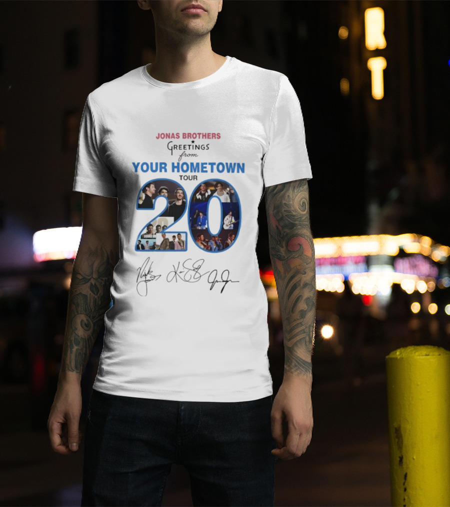 Jonas Brothers Greetings From Your Hometown Tour 2025 20 Signature T-Shirt