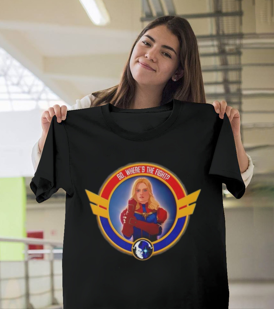 Carol Danvers Captain Marvel So Where’s The Fight Iconic Hero Symbol T-Shirt