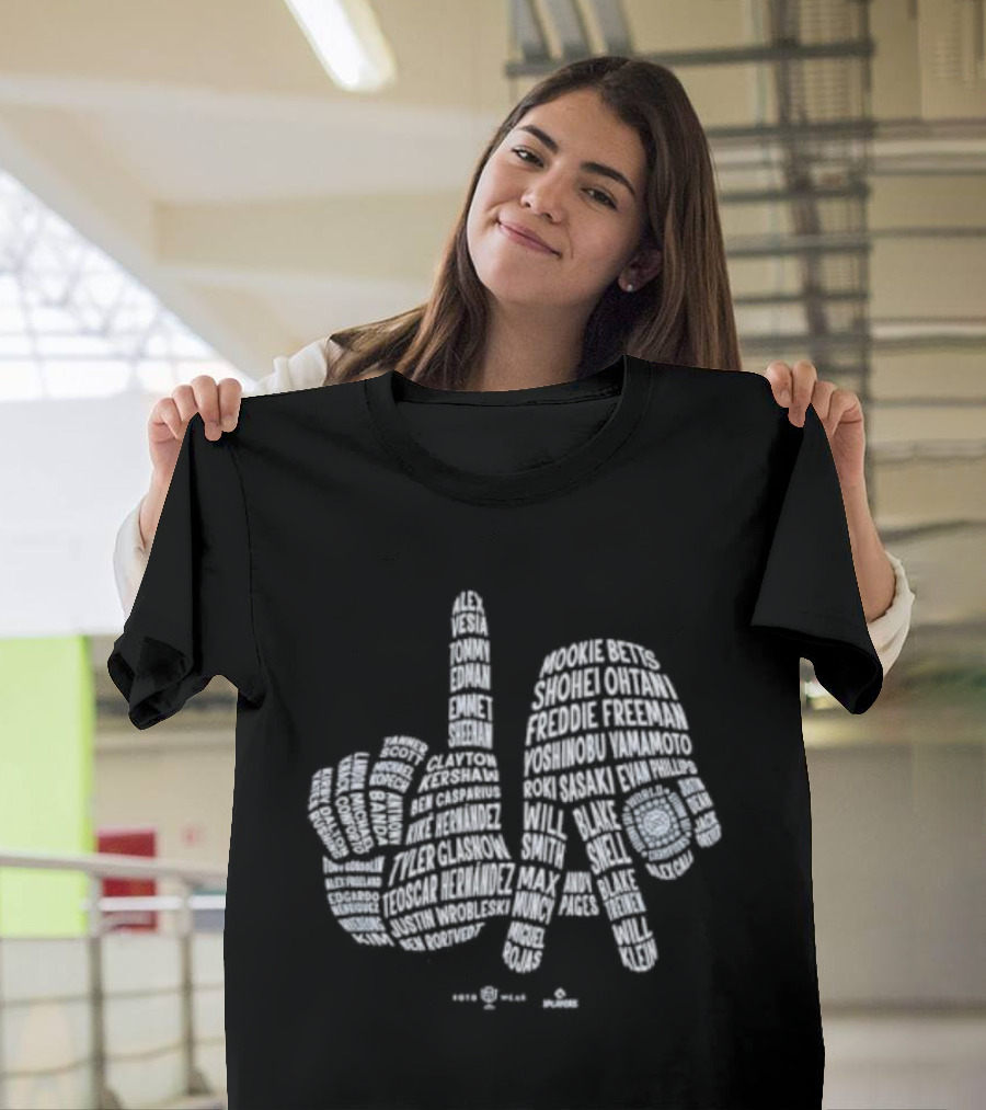 Los Angeles Dodgers LA 2025 Champs Balloon Hands T-Shirt