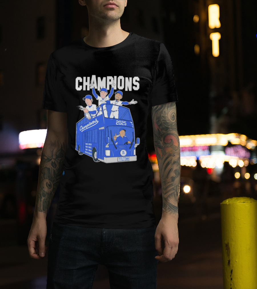 Los Angeles Dodgers Champions 2025 Yoshinobu Yamamoto Shohei Ohtani Mookie Betts Titletown T-Shirt