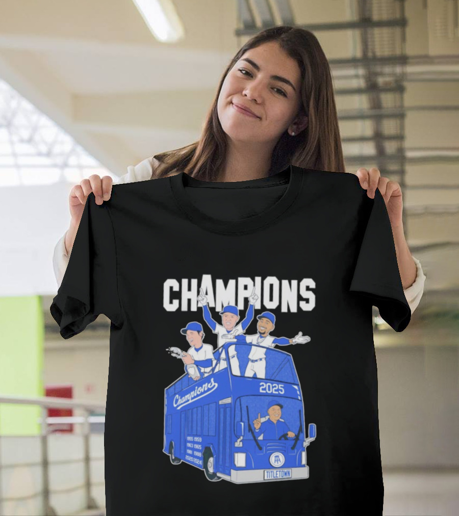 Los Angeles Dodgers Champions 2025 Yoshinobu Yamamoto Shohei Ohtani Mookie Betts Titletown T-Shirt