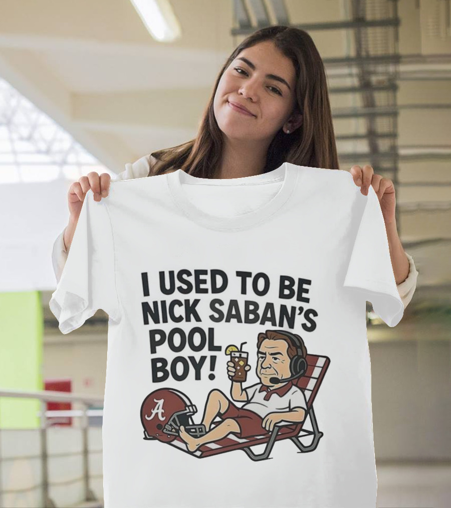 Nick Saban Pool Boy Alabama Football Cartoon Lounge Chair Parody T-Shirt