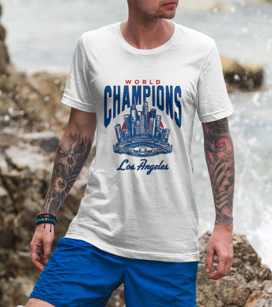 World Champions Los Angeles Dodgers Skyline 2025 T-Shirt