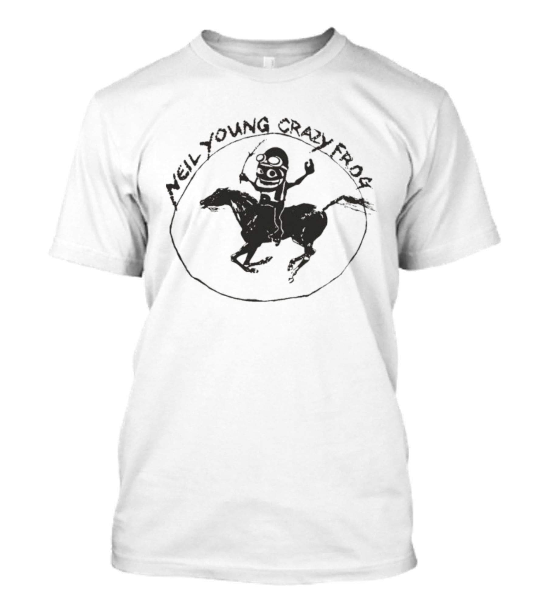 Neil Young Crazy Frog My My Ding Ding Riding Horse Circle T-Shirt