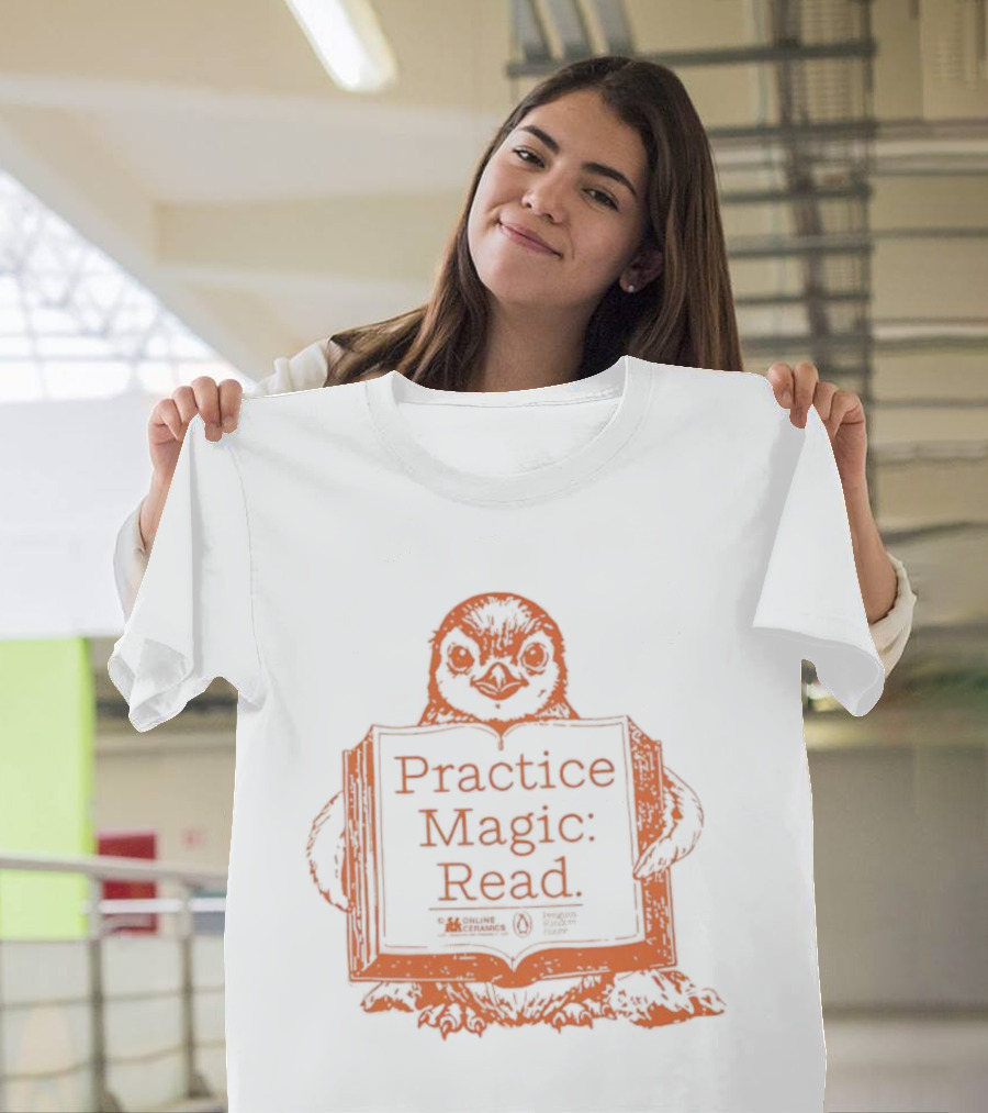 Penguin Holding Book Practice Magic Read T-Shirt