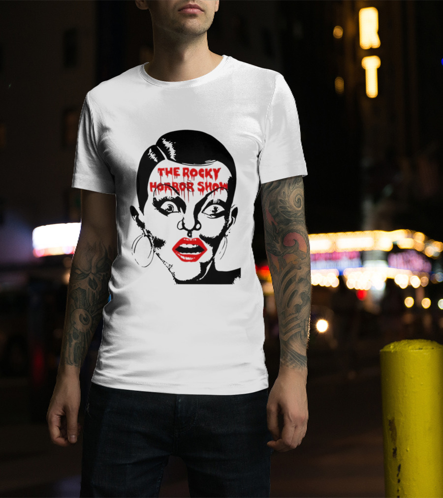 The Rocky Horror Show Dripping Text Vintage 70s Red Lips Graphic T-Shirt
