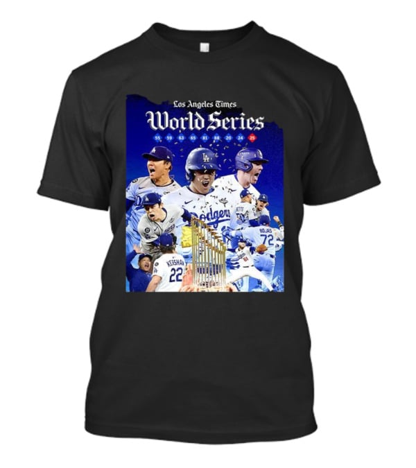 Los Angeles Dodgers World Series Champions 2025 Celebration With Iconic Moments And Championship Years T-Shirt