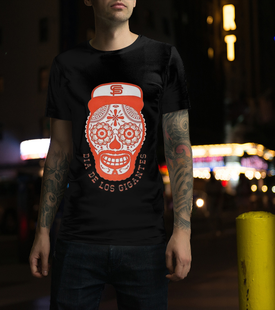Dia De Los Gigantes San Francisco Skull Cap MLB Celebration T-Shirt