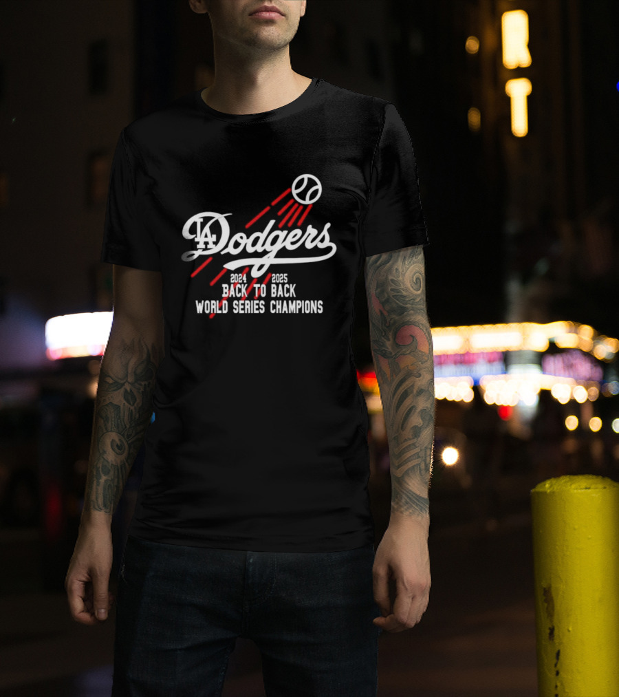 LA Dodgers 2024 2025 Back To Back World Series Champions T-Shirt