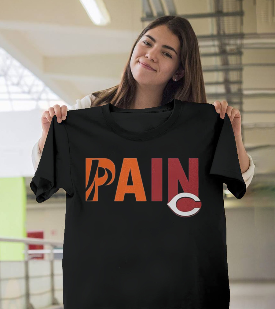PAIN Cincinnati Reds Chicago Bears Collaboration T-Shirt