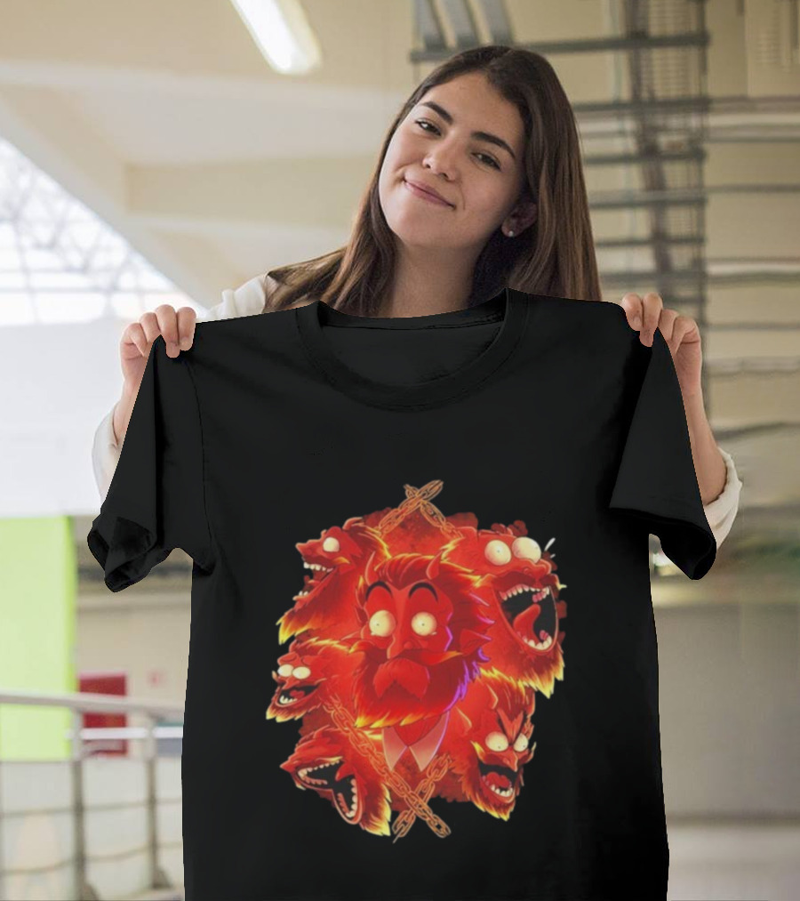 Legends Of Avantris Gideon Laughing Fiery Demon Faces T-Shirt
