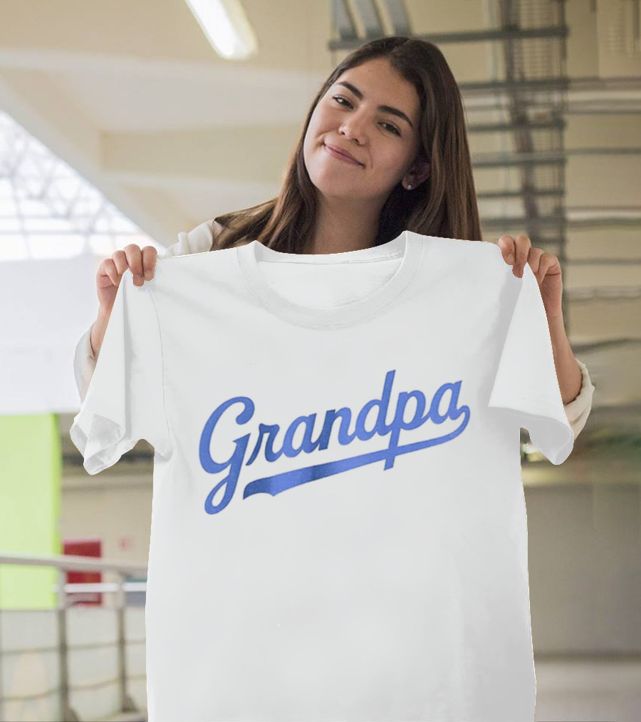 LA Dodgers Baseball Grandpa Styled Text T-Shirt