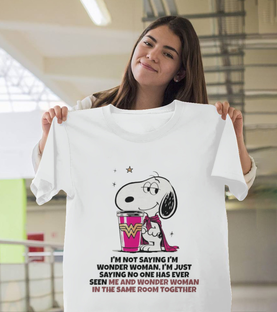 Snoopy And Wonder Woman Never Seen In The Same Room Together T-Shirt