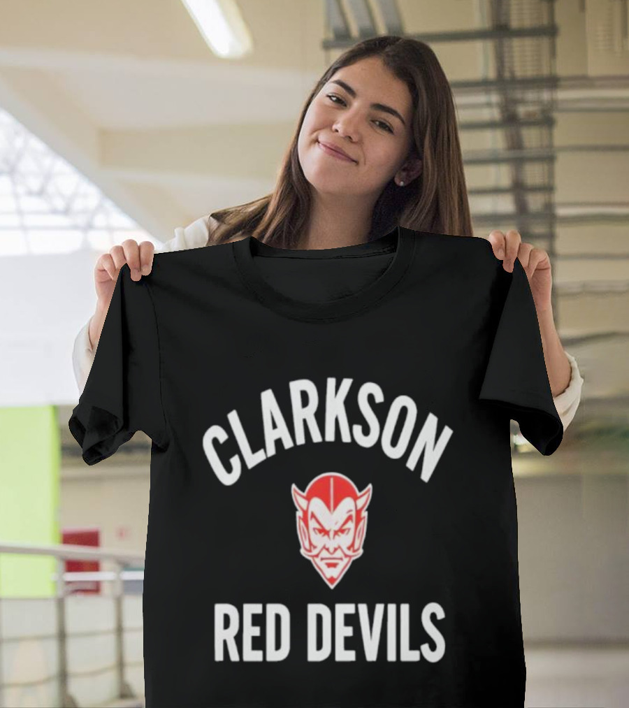 CLARKSON RED DEVILS Vintage Sports Team Emblem T-Shirt