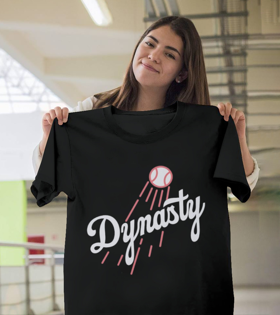 Dynasty Baseball Script With Red Streaked Ball T-Shirt