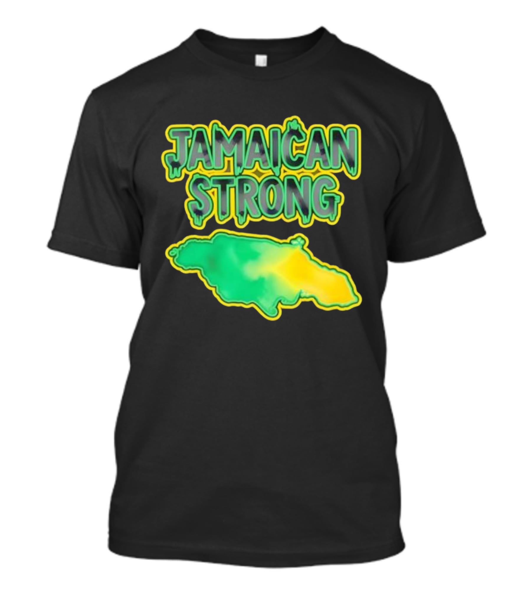 Jamaican Strong Watercolor Country Map T-Shirt