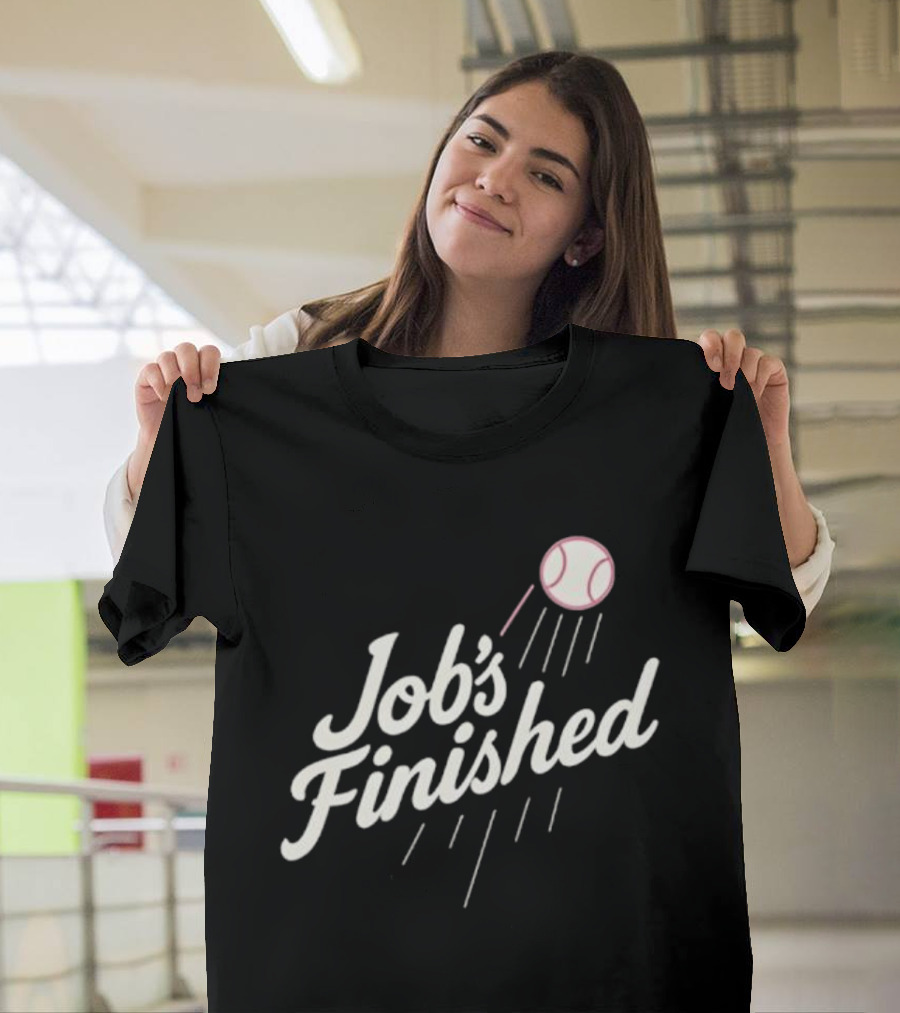 Job's Finished LA Dodgers Back To Back Champions Baseball Victory T-Shirt