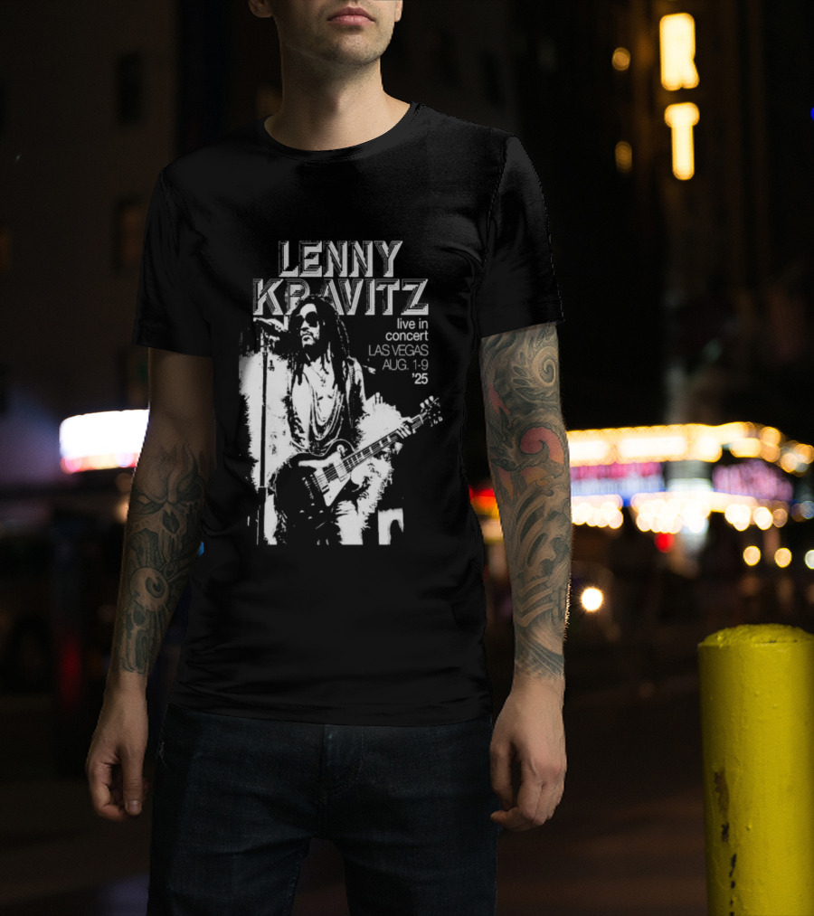 Lenny Kravitz Live In Concert Las Vegas Aug 10 2025 Tour T-Shirt