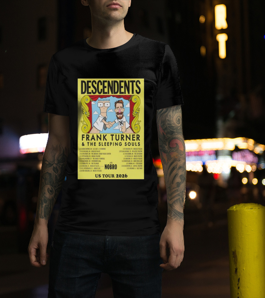 Descendents Frank Turner & The Sleeping Souls NOBRO US Tour 2026 With Concert Dates T-Shirt