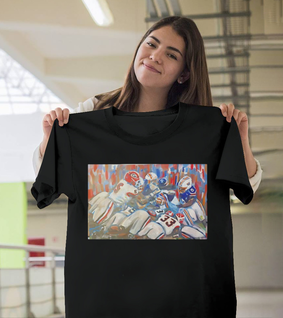 Georgia Vs Auburn Historic Gridiron Clash Power Passion And Glory In American Football Battle T-Shirt