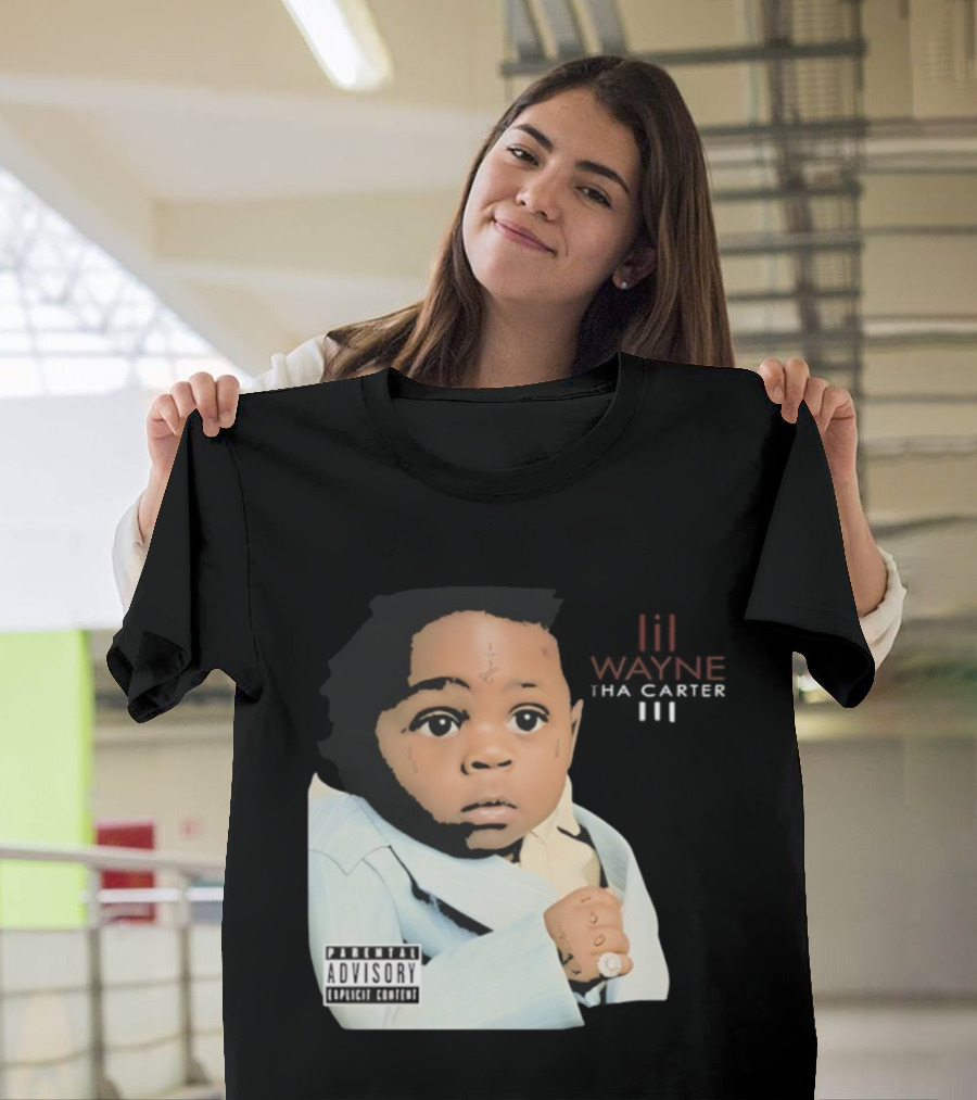 Lil Wayne Tha Carter III Album Cover Baby With Parental Advisory Explicit Content T-Shirt