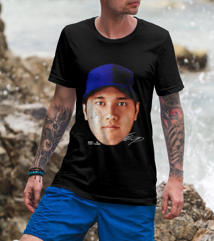 Shohei Ohtani Los Angeles Vintage Head Signature T-Shirt