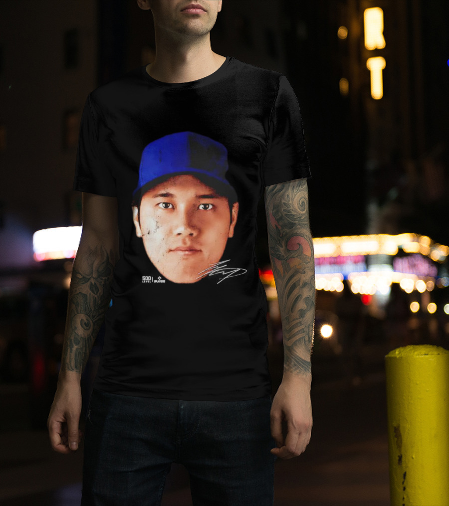 Shohei Ohtani Los Angeles Vintage Head Signature T-Shirt
