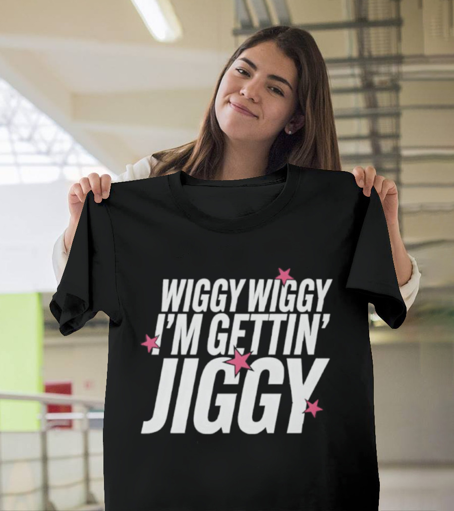 Wiggy Wiggy I'm Gettin' Jiggy Pink Stars T-Shirt