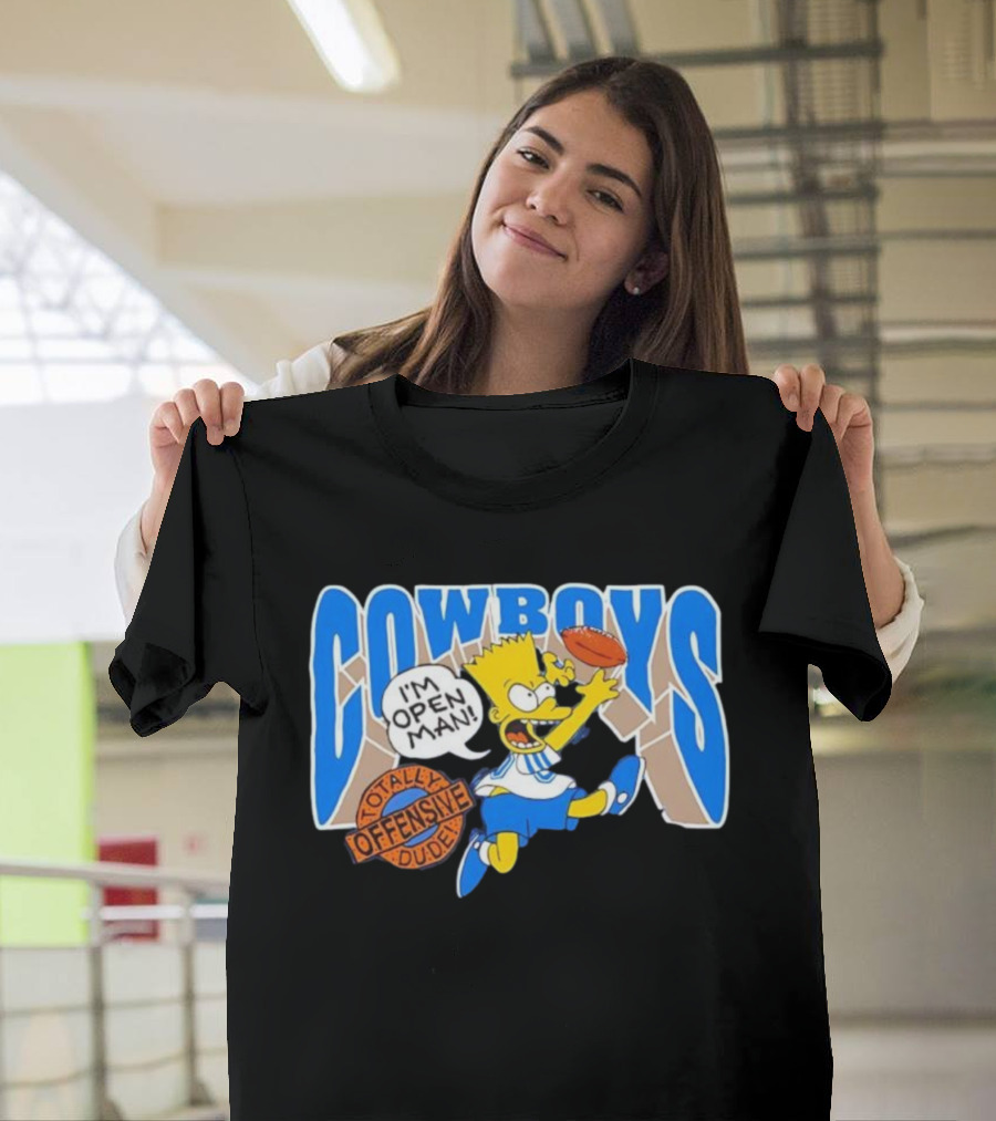 The Simpsons Bart Cowboys I'm Open Man Totally Offensive Dude T-Shirt