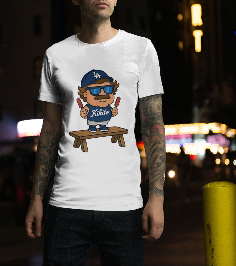 Kikito Popsicles LA Cap Character With Sunglasses And Mustache T-Shirt