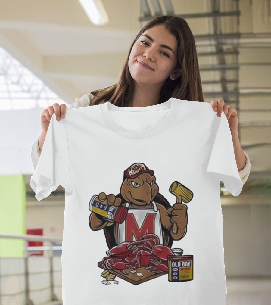 Maryland Terrapins Testudo Old Bay Crab Picking Maryland Pride T-Shirt