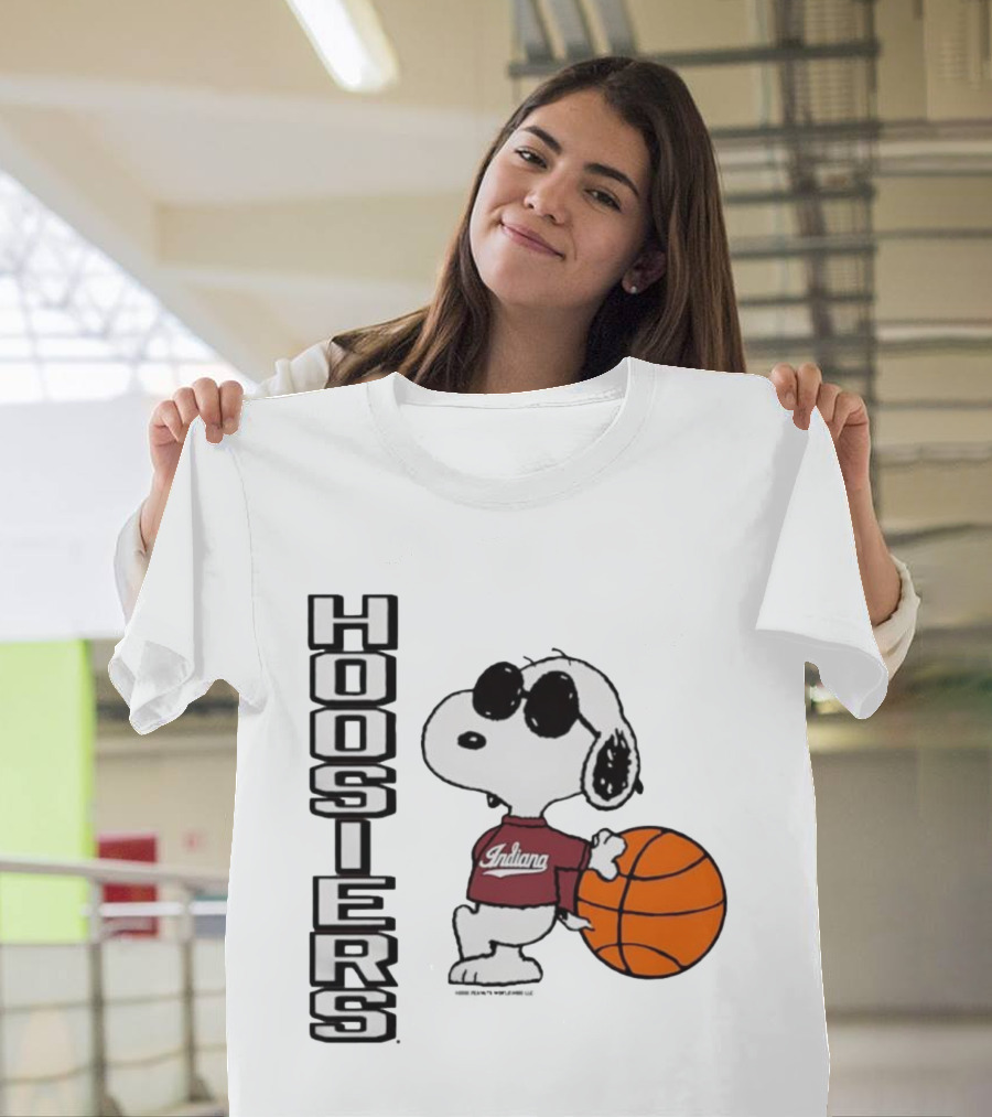 Indiana Hoosiers Peanuts Joe Cool Snoopy Basketball Fan Apparel T-Shirt