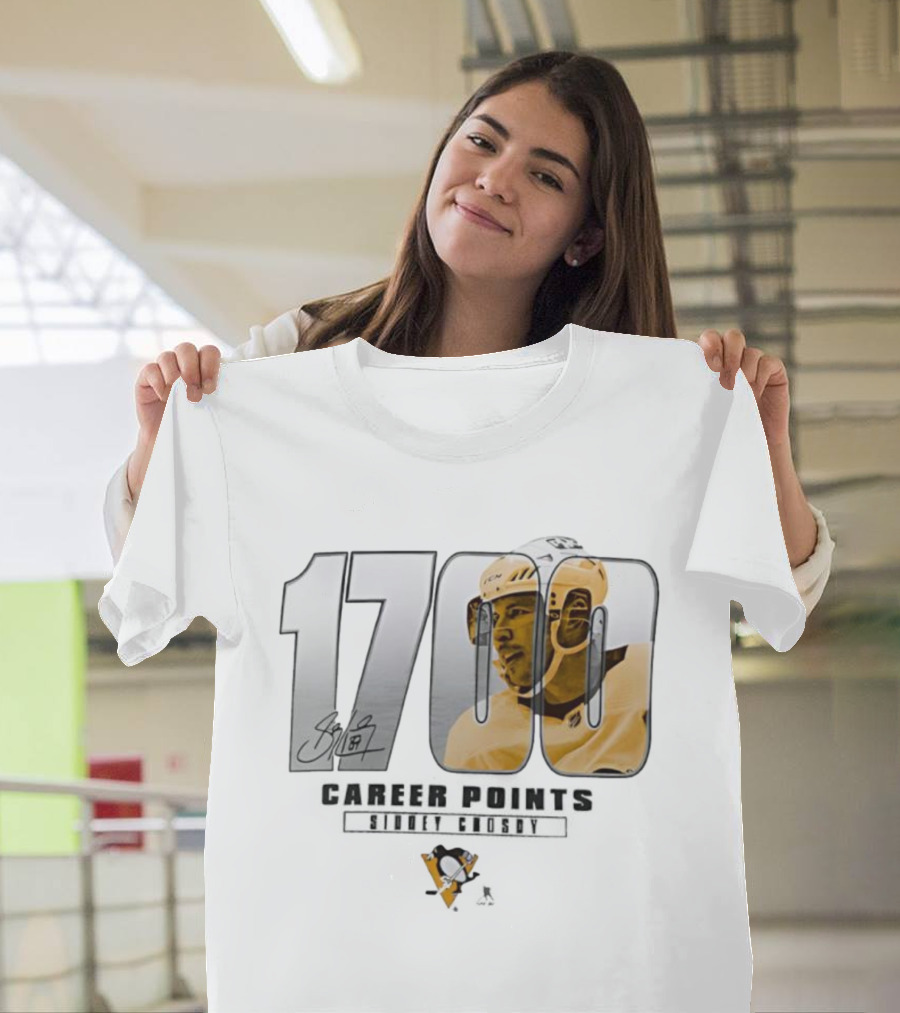 Sidney Crosby 1700 Pittsburgh Penguins Achievement Signature T-Shirt