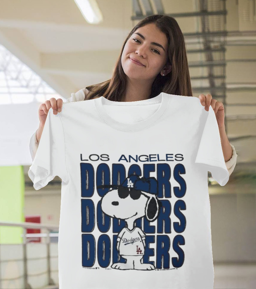 Snoopy Los Angeles Dodgers Jersey Vintage Style T-Shirt