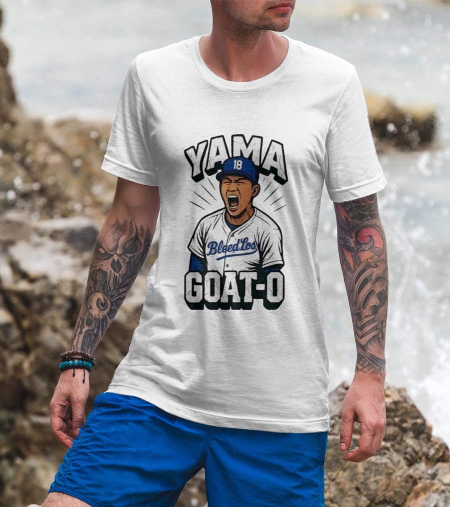 Yama 18 Bleed Los Goat-O Baseball Player T-Shirt