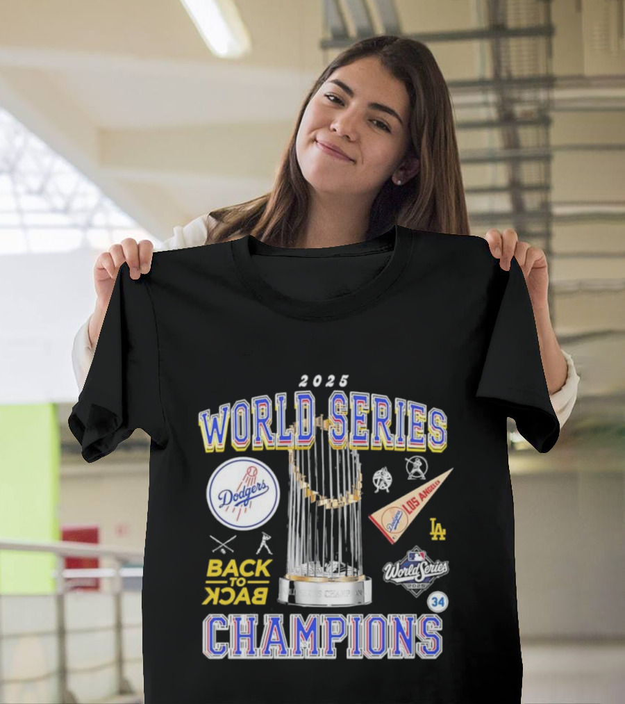 2025 World Series Champions Los Angeles Dodgers Back-to-Back Triumph T-Shirt