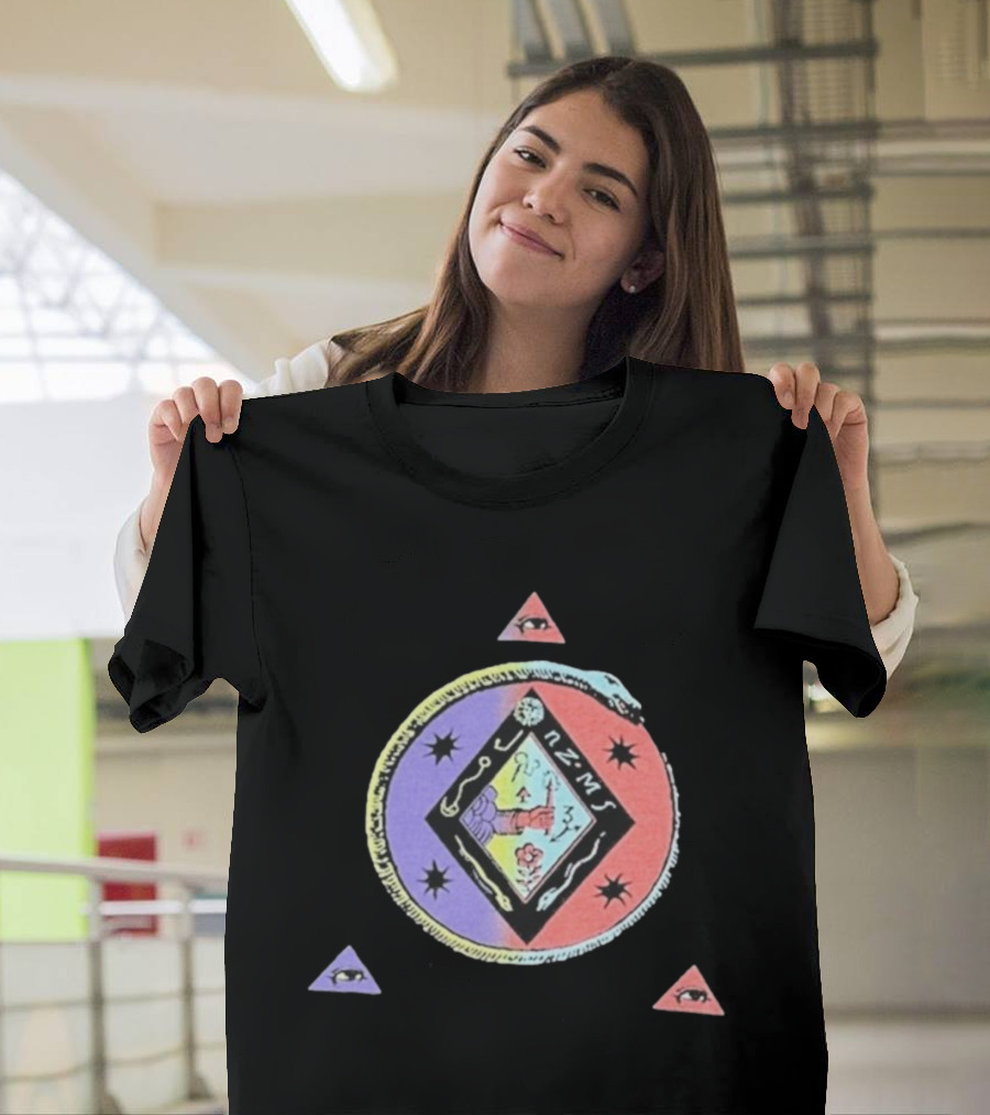 Ancient Symbols Serpent Encircled Eye Triangles Mysterious Insignia T-Shirt